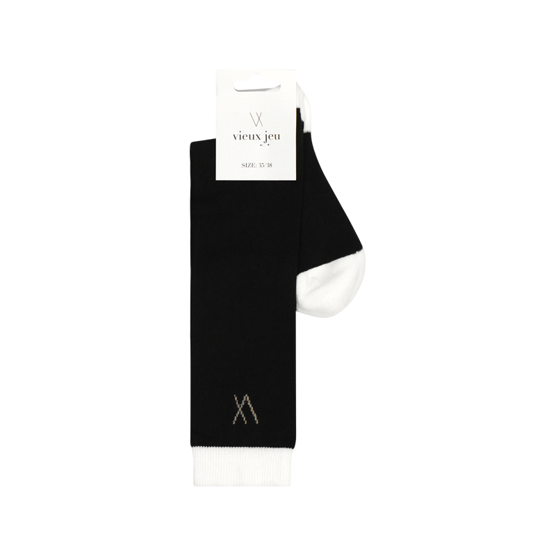 [021-03-Mel-Long-B-35] Mel Long Socks (Black, 35-38)