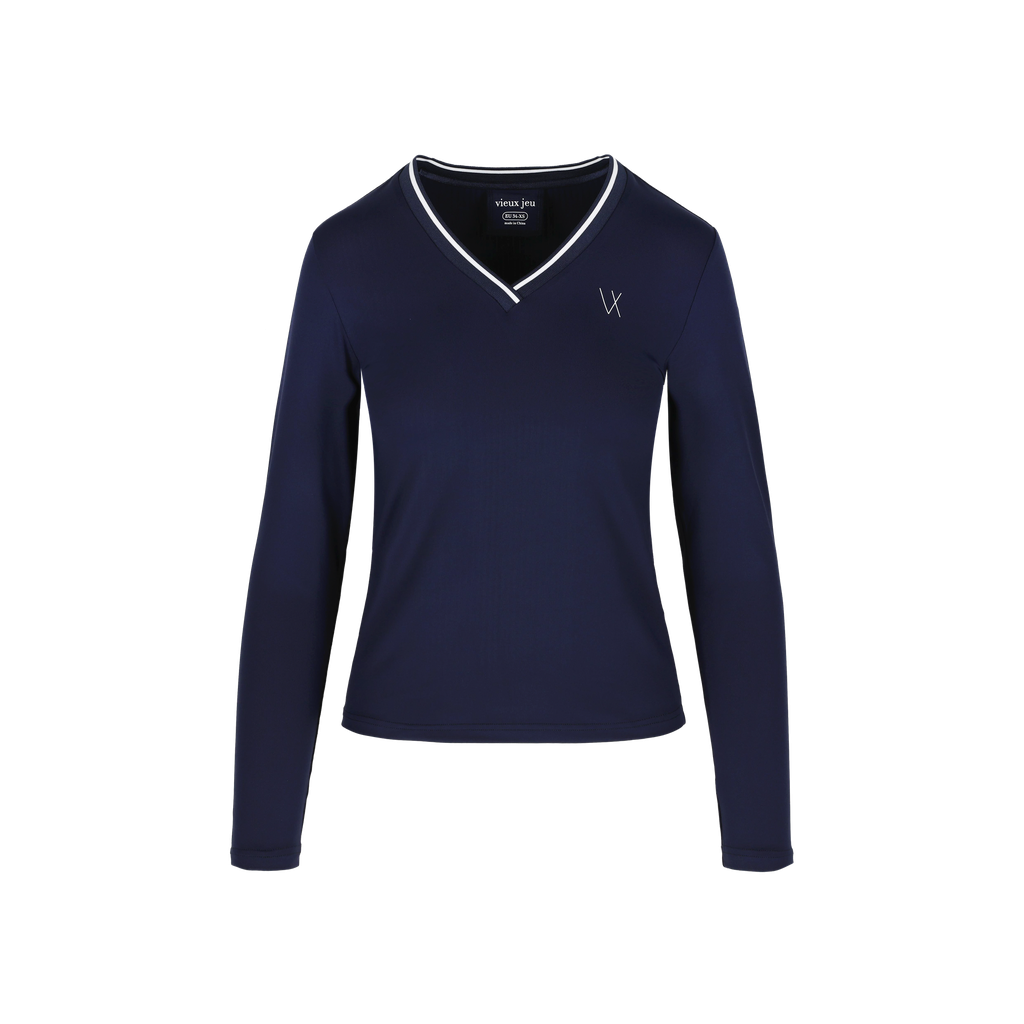[01-Emmy-DressBl-XS] Emmy Top (Dress Blue, XS)
