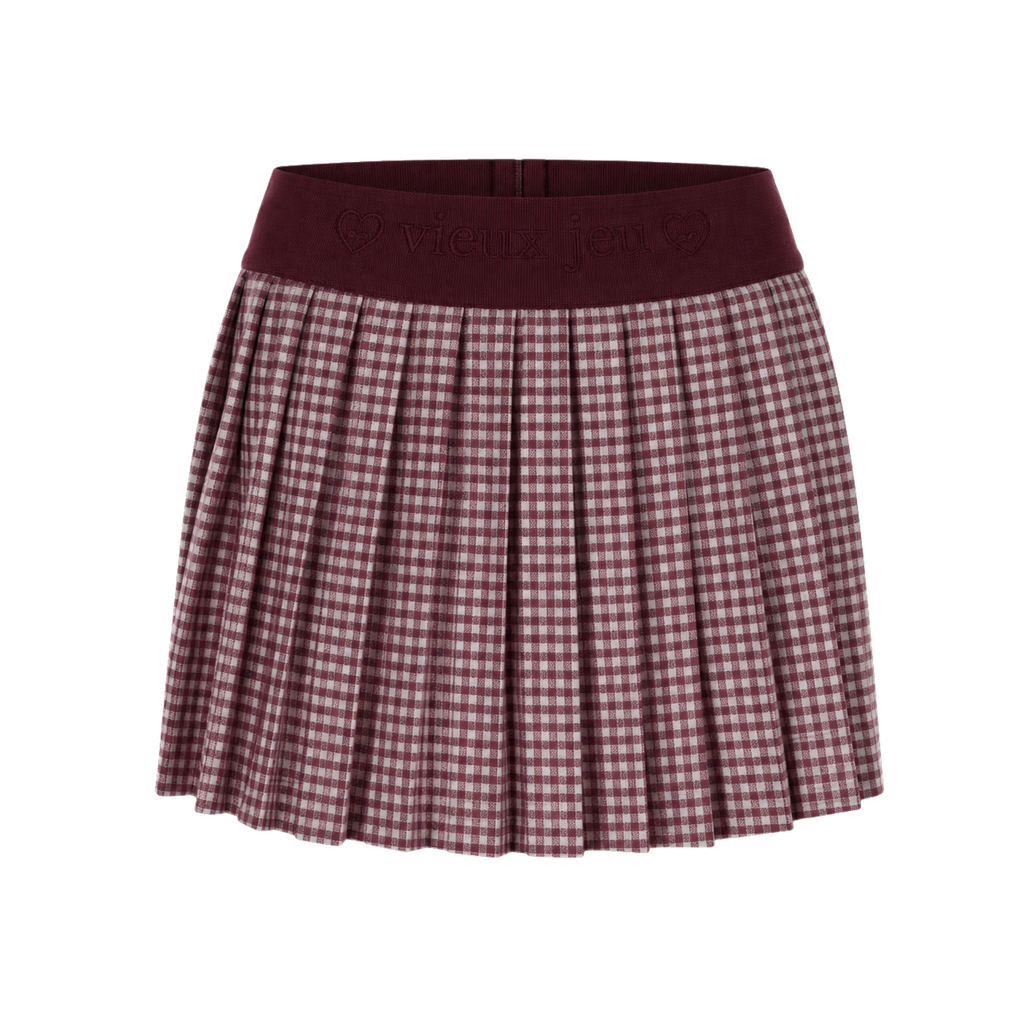 [01-Chantal-Vichy-BU-XS] Chantal Skirt Vichy (XS, Burgundy)